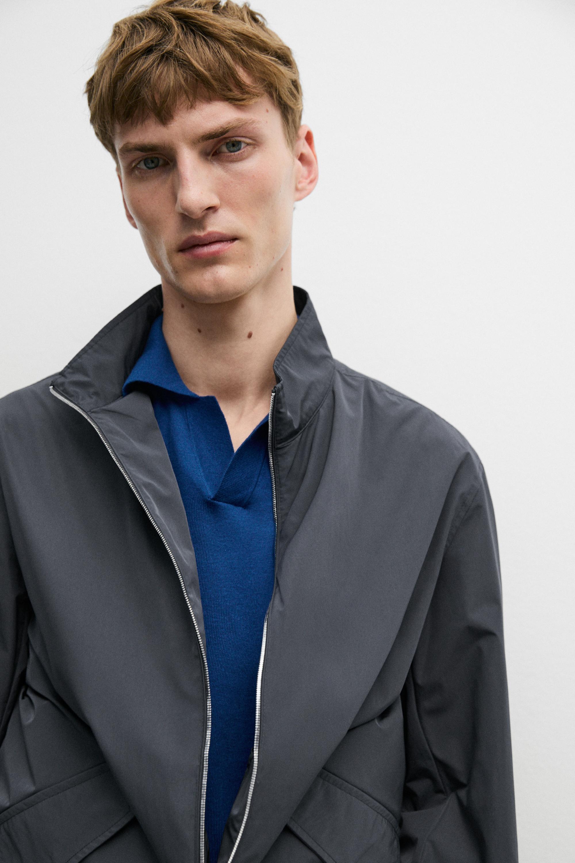 High neck jacket with pocket details